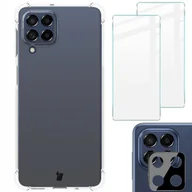 Etui i futerały do telefonów - Bizon Etui + 2x szkło + obiektyw Case Clear Galaxy M53 5G przezroczyste - miniaturka - grafika 1