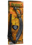 Dodatki do strojów karnawałowych - SZABLA PIRATA OPASKA NA OKO PIRACKI PISTOLET ZESTAW PIRATA PRZEBRANIE STR��J - miniaturka - grafika 1