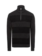 Swetry męskie - Jack & Jones Sweter - JJHugo Mężczyźni Sztuczne włókno czarny|szary wypukły wzór tkaniny, S - miniaturka - grafika 1