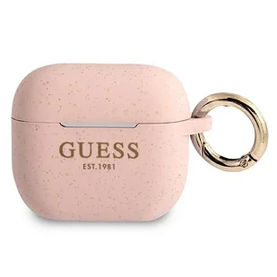 Guess Guess GUA3SGGEP AirPods 3 cover różowy/pink Silicone Glitter GUE1103PNK - Akcesoria do słuchawek - miniaturka - grafika 1