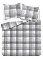 Pościel - Pościel z mikrofibry 220x200 Kratka szara 4590 A 30 Light - miniaturka - grafika 1