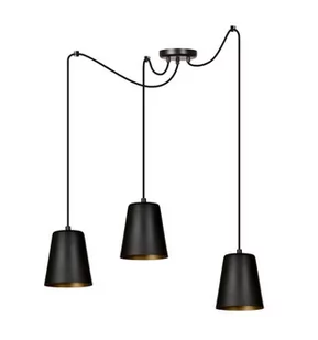 Emibig Link lampa wisząca 3-punktowa czarna/złota 455/3 455/3 - Lampy sufitowe - miniaturka - grafika 1