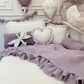Koce i narzuty dla dzieci - LEKKA NARZUTA 150x200cm WAFELKOWA LAWENDOWA Z FALBANKĄ - miniaturka - grafika 1