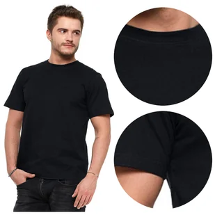 Czarna KOSZULKA MĘSKA T-shirt Bawełniany BASIC Gładka MORAJ r. 3XL - Koszulki męskie - miniaturka - grafika 1