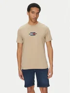 Koszulki męskie - Tommy Hilfiger T-Shirt Flag Box MW0MW38636 Beżowy Regular Fit - miniaturka - grafika 1