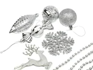 Ozdoby bożonarodzeniowe - Dekoracje choinkowe srebrne - 27 szt. - miniaturka - grafika 1