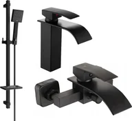 Zestawy baterii łazienkowych - Mexen Aries DQ45 zestaw wannowy, czarny - 744803DQ45-70 - miniaturka - grafika 1