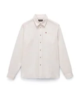 Koszule męskie - camicie uomo napapijri g-linen ls np0a4hq2 n1a1 white whisper - miniaturka - grafika 1