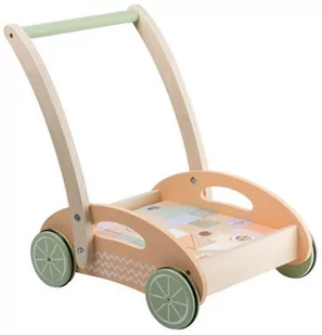 joueco DREWNIANY WÓZEK PCHACZ Z KLOCKAMI THE WILDIES FAMI 80092 - Pchacze - miniaturka - grafika 1
