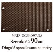 Mata,osłona balkonowa OCZKOWANA z technorattanu, kolor brąz-orzech, szerokość 0,9 m (towar sprzedawany na metry) / TechnoRattan