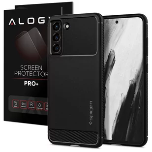 Etui do Samsung Galaxy S21 FE futerał Spigen Rugged Armor Matte Black + Szkło - Etui i futerały do telefonów - miniaturka - grafika 1