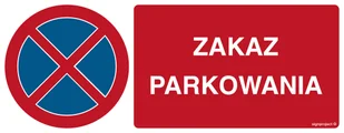 SA057 ZAKAZ PARKOWANIA, PN - PŁYTA PCV 1MM; (360X140MM) - Systemy ekspozycyjne i znaki informacyjne - miniaturka - grafika 1