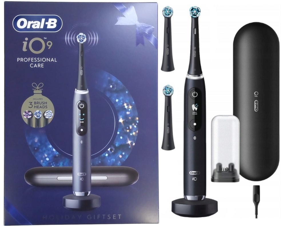 Oral-B iO 9 Series iO9 Szczoteczka magnetyczna z Etui ładującym 3 Końcówki Stojak EDYCJA ŚWIĄTECZNA IDEALNY PREZENT