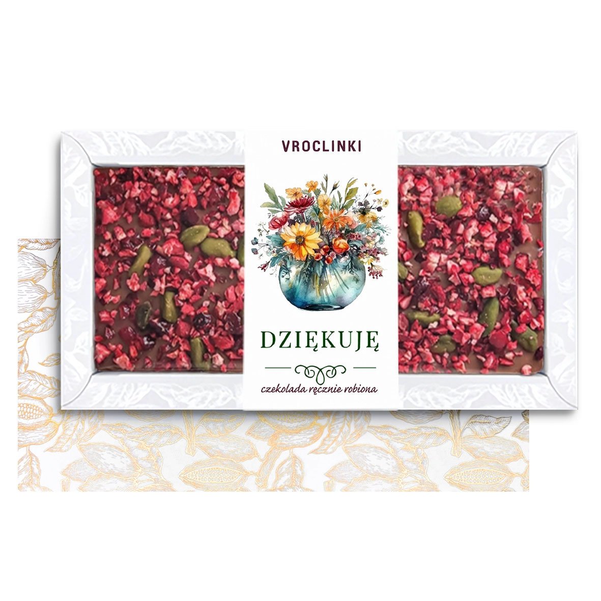 Czekolada Mleczna z Żurawiną i Pistacjami - Podziękowania (80g)