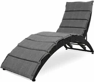 Leżaki ogrodowe - Leżak ogrodowy rattanowy Ciampino - Czarny - miniaturka - grafika 1