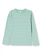 Koszulki i topy damskie - PIECES KIDS Dziewczęca Pkdora Ls O-Neck Rib Top koszulka z długim rękawem, Irish Green/Stripes:w Purple Rose, 134/140 cm - miniaturka - grafika 1