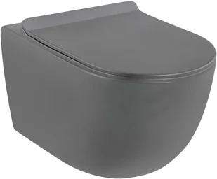 Riviera Miska WC wisząca bezkołnierzowa z deską wolnoopadającą grafitowa - Miski WC Riviera Miska WC wisząca bezkołnierzowa z deską wolnoopadającą grafitowa - Miski WC - miniaturka - grafika 1