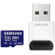 Karty pamięci - Karta pamięci Samsung Micro SDXC PRO Plus 128GB UHS-I U3 (180R/130W + USB adaptér (MB-MD128SB/WW) - miniaturka - grafika 1