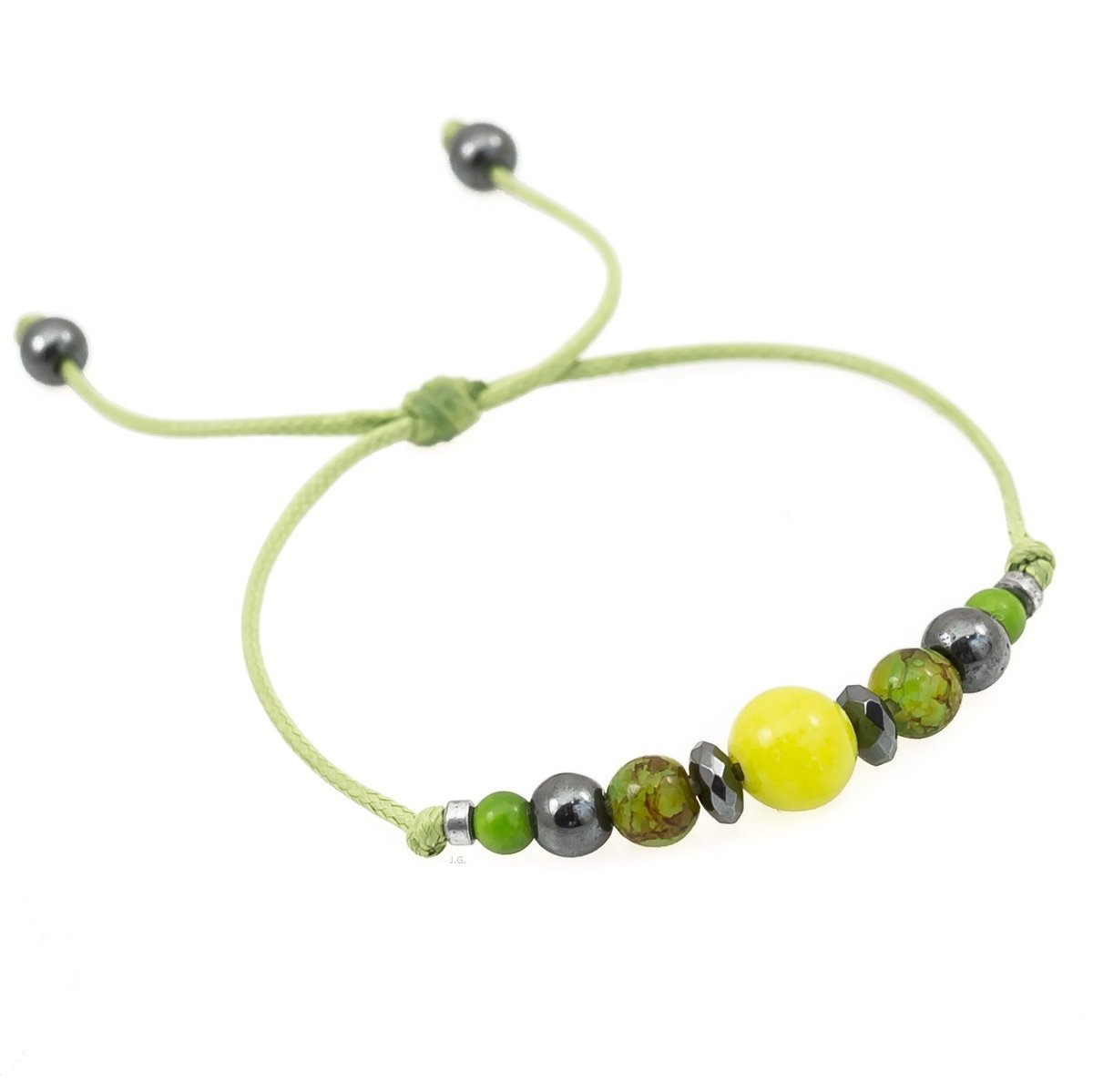 Bransoletka regulowana z kamieniami marmur hematyt / JG. Projekt