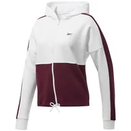 Bluzy damskie - Bluza Damska Reebok Te Linear Logo Ft Bordowo-Biała Fu2203-Xl - miniaturka - grafika 1