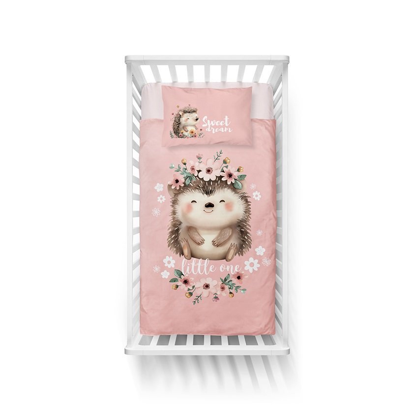 Pościel bawełniana do łóżeczka 90x120 5561a jeż