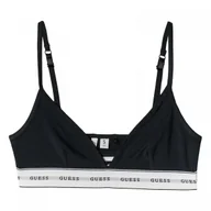 Bielizna sportowa damska - Biustonosz basic Guess Carrie Triangle - czarny - GUESS - miniaturka - grafika 1