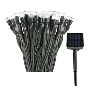Łańcuch solarny LED 200 Biały - aż 8 trybów, 20 m - Oświetlenie świąteczne - miniaturka - grafika 1