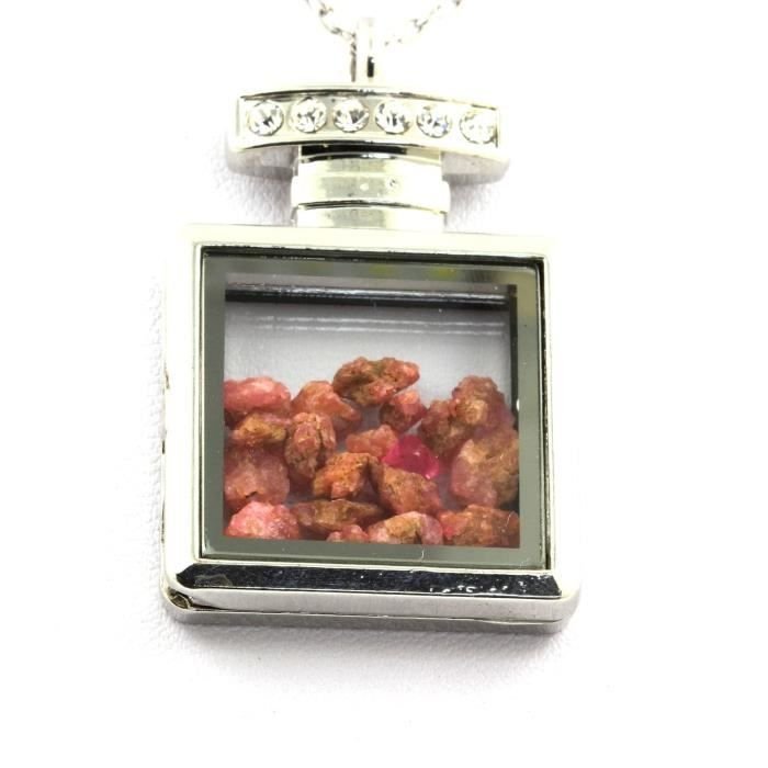 Naszyjnik z surowego spinela - ABIJOUX - Model butelki - Naturalny kryształ - Biżuteria mieszana