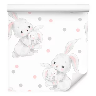 Tapeta do pokoju dziecka króliki zwierzęta kropki - Tapety - miniaturka - grafika 1