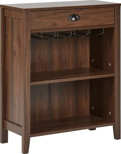 BELIANI Komoda ciemne drewno 1 szuflada 2 półki uchwyty na kieliszki szafka do salonu tradycyjny elegancki design - Kieliszki BELIANI Komoda ciemne drewno 1 szuflada 2 półki uchwyty na kieliszki szafka do salonu tradycyjny elegancki design - Kieliszki - miniaturka - grafika 1