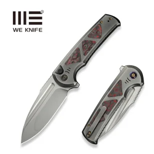 Nóż składany WE Knife Sylox Gray Titanium/Lava Flow Fat Carbon, Polished Bead Blasted M390 (WE24027-3) - Noże - miniaturka - grafika 1