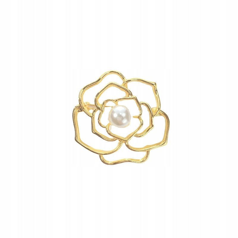 efektowna BROSZKA ozdoba do ubrań KWIAT perła elegancka biżuteria
