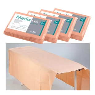MedixPro Prześcieradło jednorazowe 150cm x 210cm morelowe podfoliowane 54g MedixPro 20szt - Kosmetyczne akcesoria jednorazowe - miniaturka - grafika 1
