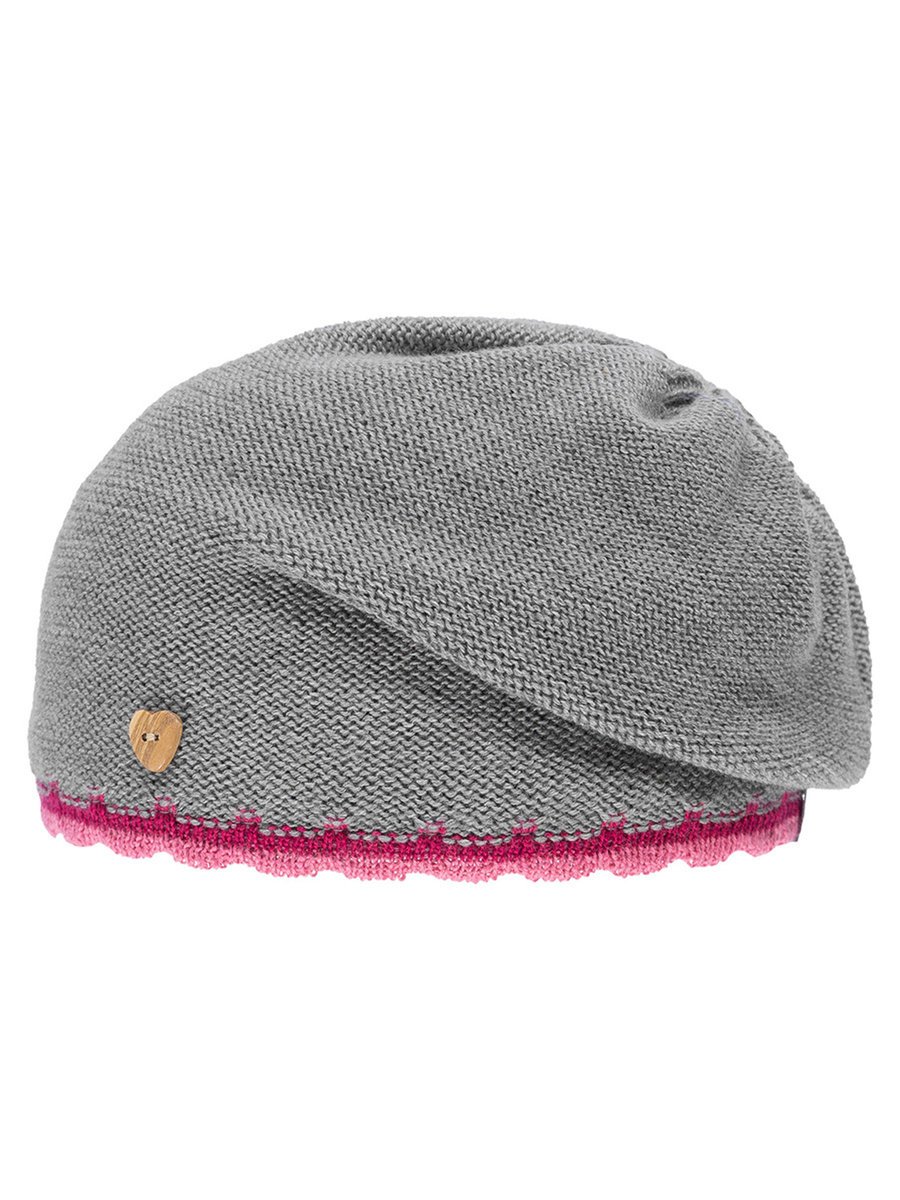 Dziewczęca czapka z serduszkiem szara Döll r.55