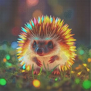 TEMU JOZYSH 1 szt. Duży Rozmiar Bezramkowy Zestaw do Malowania Diamentowego 40x40cm/15,7x15,7 cala, Kolorowa Świecąca Jeż, Pełny Syntetyczny do - Rękodzieło - miniaturka - grafika 1