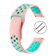 Akcesoria do smartwatchy - PASEK DO ZEGARKA 22MM – SILIKONOWY – różowo-turkusowy - miniaturka - grafika 1