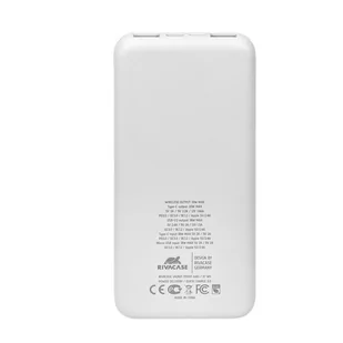 RIVACASE Powerbank VA2601 10000 mAh USB-C 20W + Qi 10W biały - Powerbanki - miniaturka - grafika 3