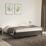 Łóżka - Lumarko Rama łóżka, ciemnoszara, 160x200 cm, tapicerowana aksamitem - miniaturka - grafika 1
