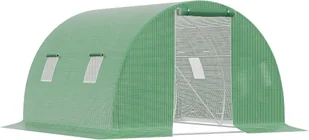 Outsunny polytunnel szklarnia walk-in polytunnel 3 x 3 m szklarnia z 4 oknami szklarnia ochrona przed mrozem stalowa rura ciemnozielona - Szklarnie ogrodowe - miniaturka - grafika 1