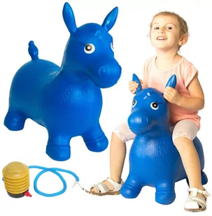 KONIK SKOCZEK DO SKAKANIA OSIOŁEK GUMOWY PIŁKA NIEBIESKI U646N - Skoczki dla dzieci - miniaturka - grafika 1