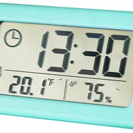 Stacje pogodowe - Elektroniczny termometr i higrometr, mały zegar, cyfrowy wskaźnik temperatury i wilgotności, niebieski - miniaturka - grafika 1