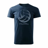 Koszulki męskie - Topslang, Koszulka z piłką do siatkówki, Volleyball, granatowa, regular, rozmiar L - miniaturka - grafika 1
