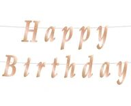 Dekoracje sali - Godan Baner Happy Birthday metaliczny różowo-złoty - 200  cm - 1 szt. PF-GRGMD - miniaturka - grafika 1