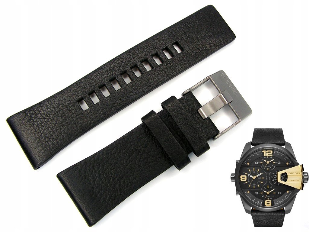 Pasek DIESEL DZ7377 czarny skórzany 28 mm