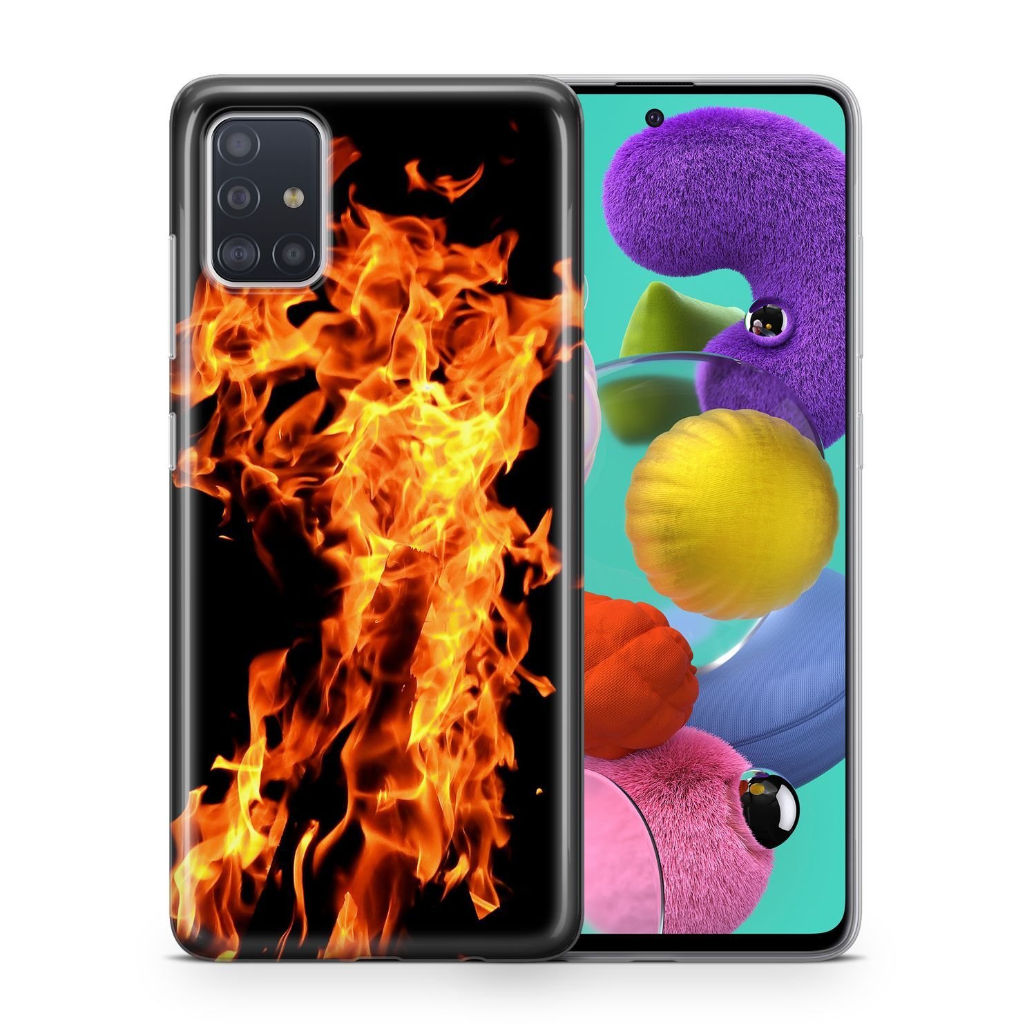 Etui na telefon komórkowy Pokrowiec ochronny na Samsung Galaxy A70 Etui Pokrowiec Torba Zderzak Etui TPU, Model: Samsung Galaxy A70, Wybierz wzór: Ogień