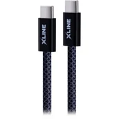Kable USB - Kabel USB-C - USB-C XLINE UC15GMC-CC 100W 1.5 m Szary - miniaturka - grafika 1