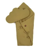 Rożki i beciki - Hi Little One kołderka rożek z podusią z oddychającej organicznej BIO bawełny Olive - miniaturka - grafika 1