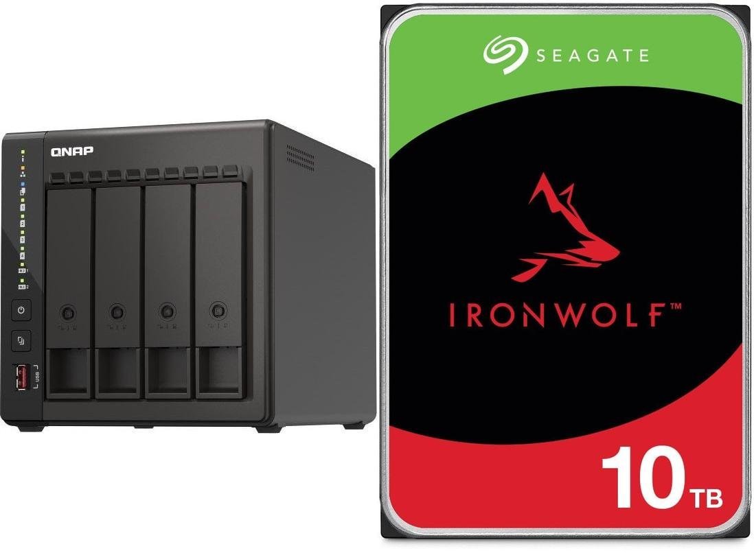 Serwer plików Qnap TS-453E-8G + Seagate IronWolf 10TB ST10000VN000