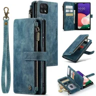 Etui i futerały do telefonów - Dla Samsung Galaxy A22 5G CaseMe-C30 Wielofunkcyjne poziome etui na telefon z klapką PU + TPU Niebieski - miniaturka - grafika 1