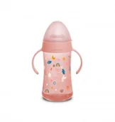 Kubki dla dzieci - Suavinex Drugi kubek 270 ml silikonowy ustnik +4m rozowy Forest - miniaturka - grafika 1